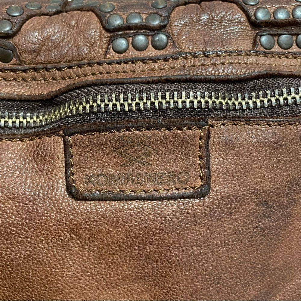 Kompanero Gisele -The Sling Bag Brown Leather w/Studs NWOT! - Picture 7 of 11